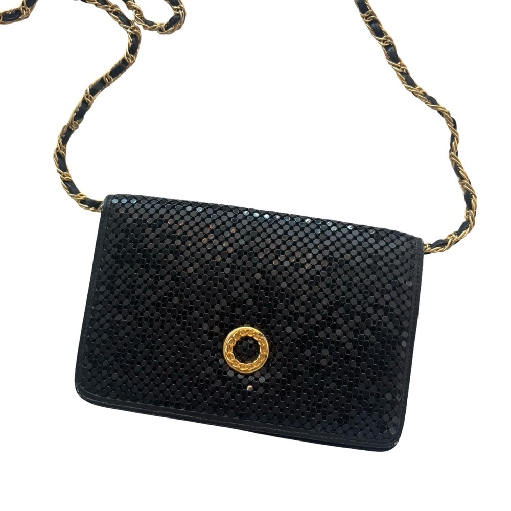 Vintage Sequin Bueno Shoulder Bag - with chain strap - back and gold